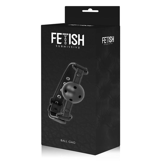 FETISH SUBMISSIVE breathable ball gag in discreet black packaging - BDSM toy
