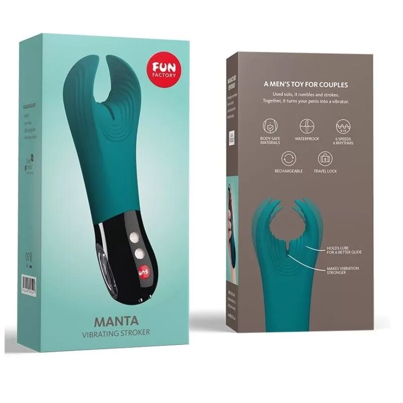 FUN FACTORY MANTA – Luxury Vibrating Stroker for Men in Deep Blue & Black