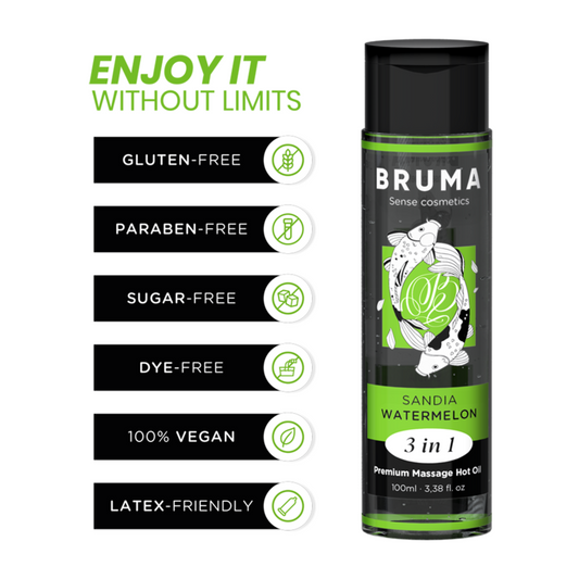 BRUMA – 3-in-1 Warming Massage Oil with Juicy Watermelon Flavor 100 ml