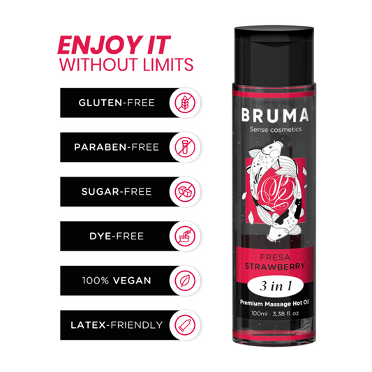 BRUMA – 3-in-1 Warming Massage Oil with Strawberry Flavor 100 ml