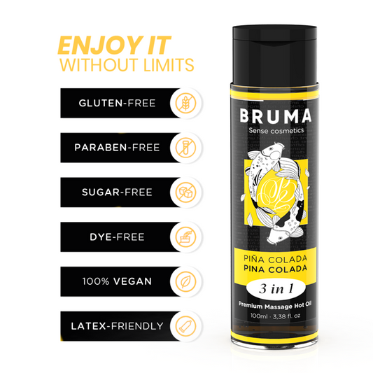 BRUMA – 3-in-1 Warming Massage Oil with Piña Colada Flavor 100 ml