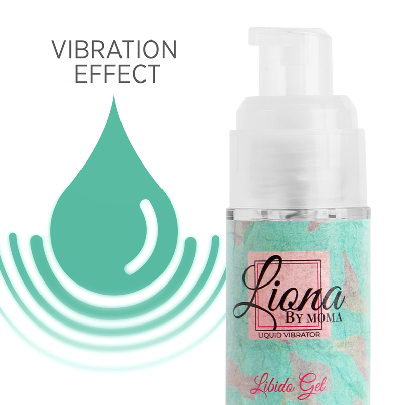 Liona Libido Gel tilted display – intimate enhancement with elegant vibes.
