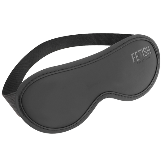 Black eye mask by FETISH SUBMISSIVE with soft strap for sensory play