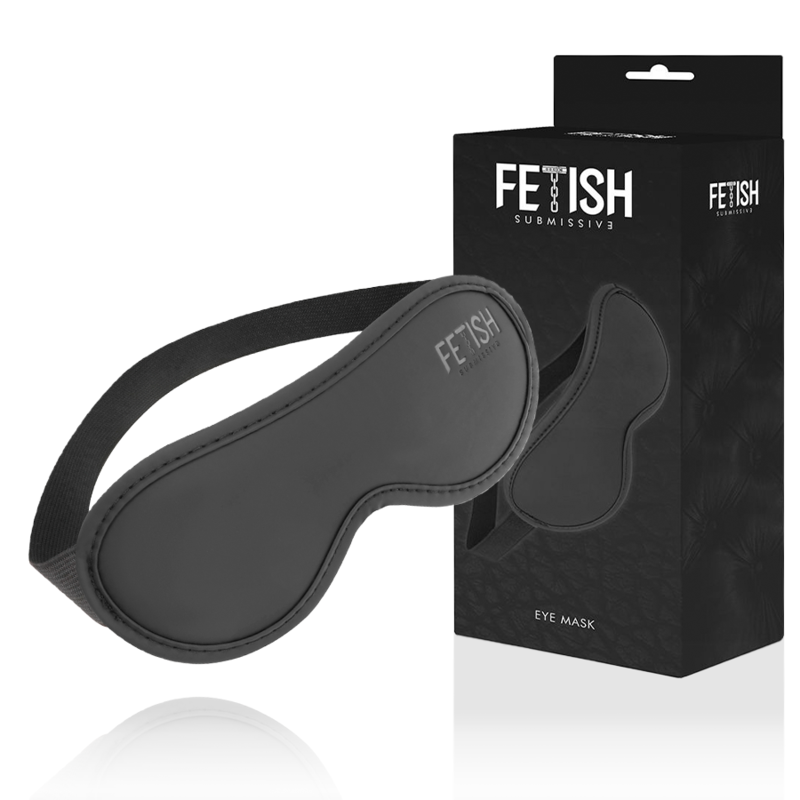 FETISH SUBMISSIVE black eye mask with matching BDSM box display