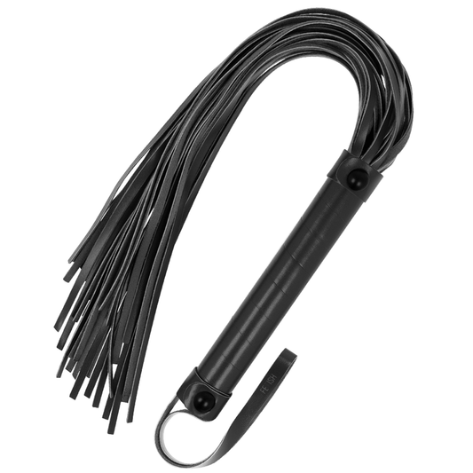 Flexible leather flogger whip with multiple tails and secure handle – Fetish Submissive