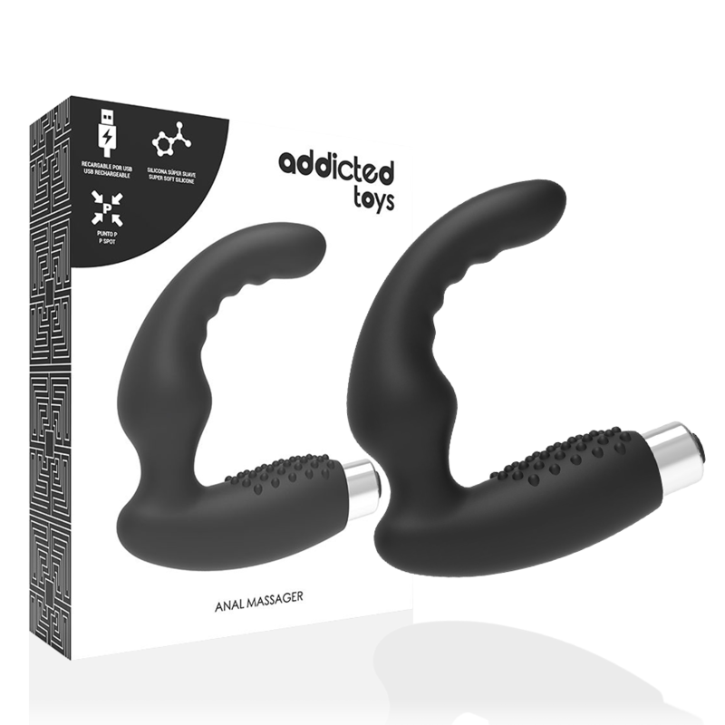 ADDICTED TOYS MODEL 2 – Rechargeable Prostate Vibrator (Black) for Intense P-Spot Pleasure