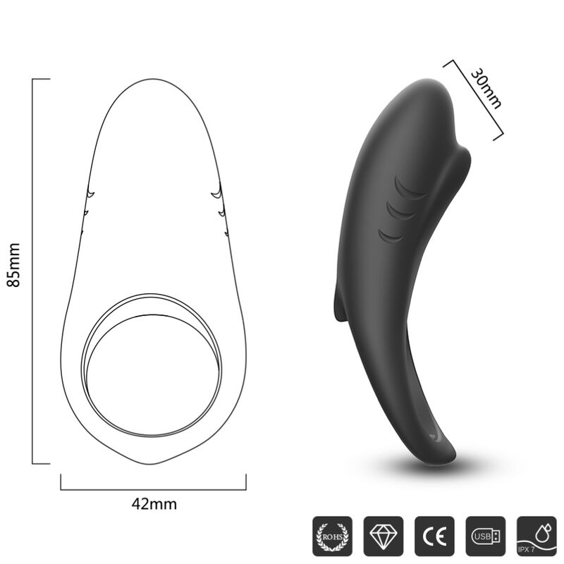 ARMONY SHARK – Vibrating Couples Ring with Remote Control