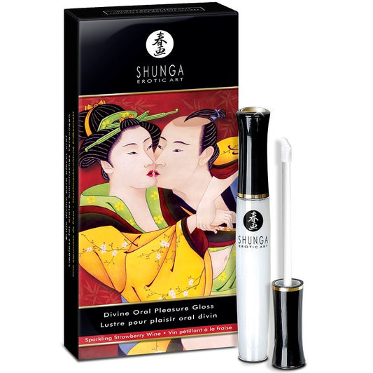 SHUNGA – Divine Oral Pleasures Lip Gloss Strawberry & Champagne. Kiss with a Tingle