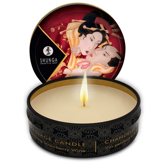 SHUNGA – Mini Caress by Candlelight Massage Candle Strawberry & Champagne 30 ml