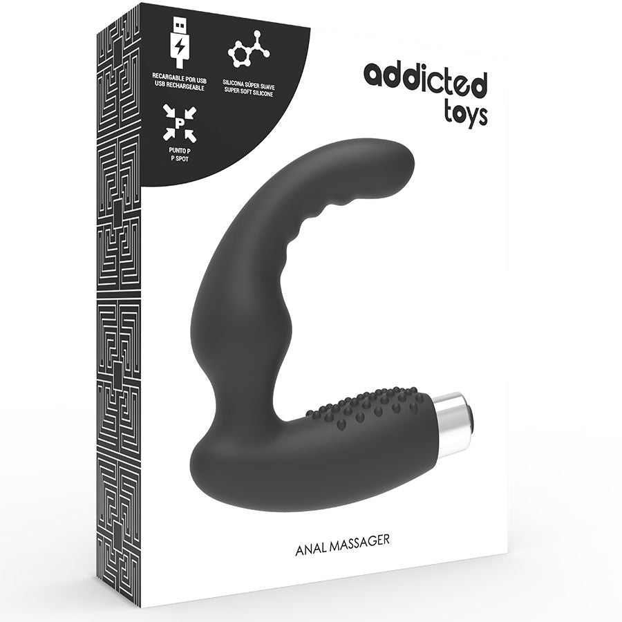 ADDICTED TOYS MODEL 2 – Rechargeable Prostate Vibrator (Black) for Intense P-Spot Pleasure