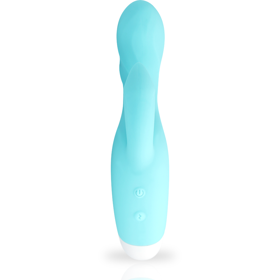 MIA DRESDE Rhythmic Bunny front view with visible control buttons – Juguito