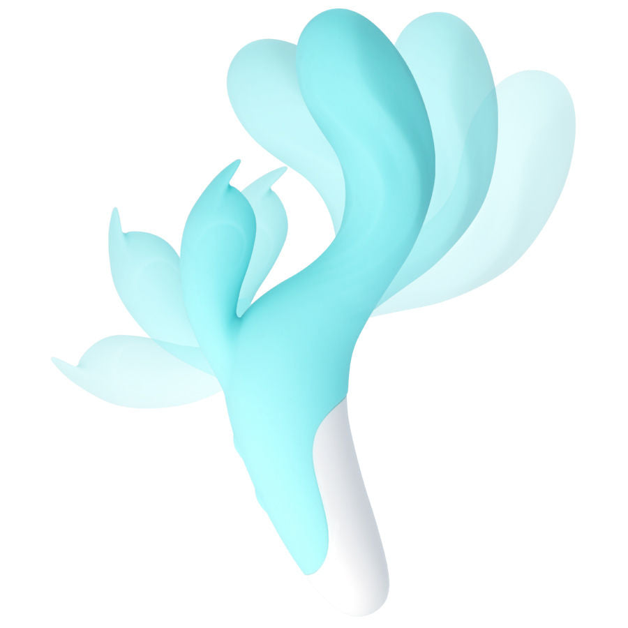 Rhythmic Bunny in motion showing flexible design and dual stimulation – Juguito