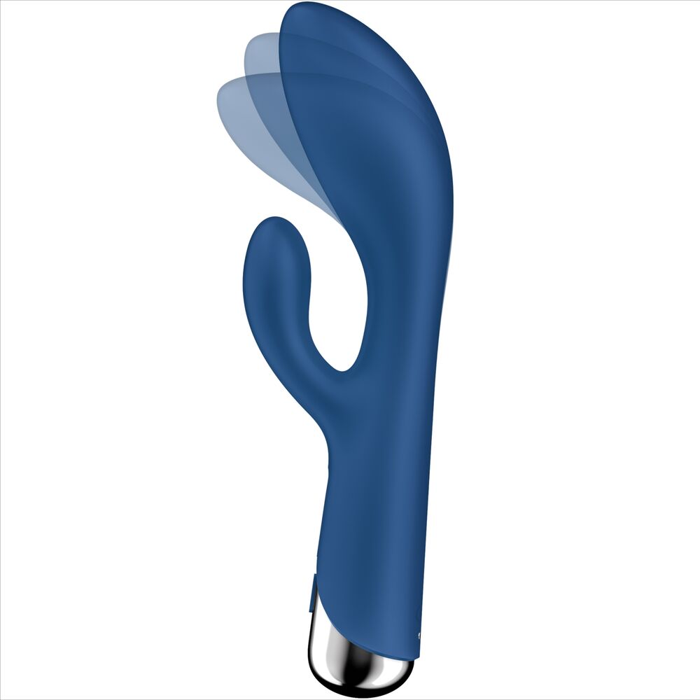 Product box of Satisfyer Spinning Rabbit 1 with features and branding – Juguito