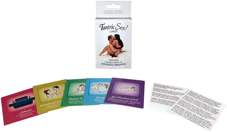 Tantric Sex Cards game box with couple illustration – 100,000 paths to powerful orgasms