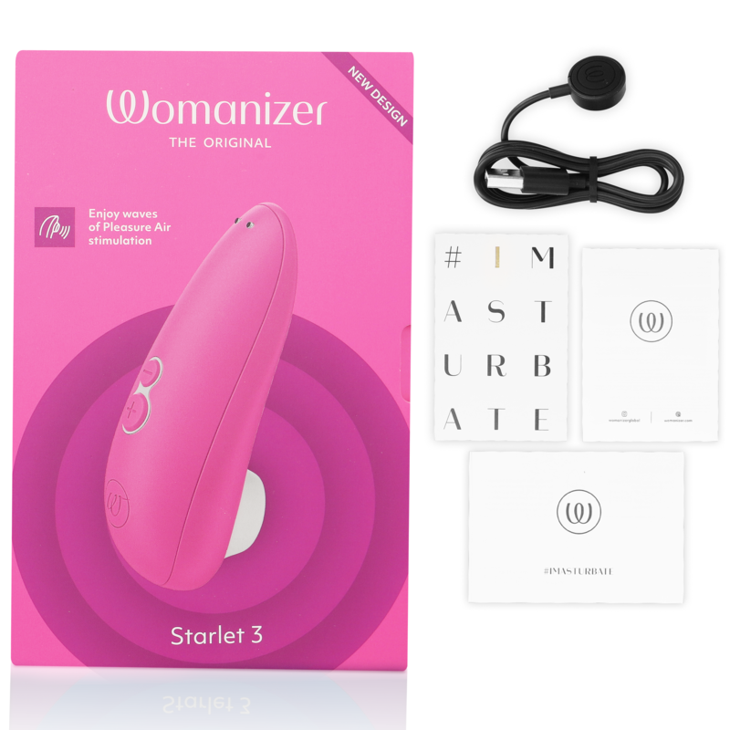 WOMANIZER Starlet 3 with accessories – charger, manuals, and stickers – Juguito