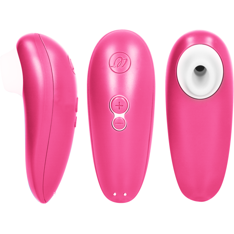 WOMANIZER Starlet 3 shown from different angles – button layout and nozzle – Juguito